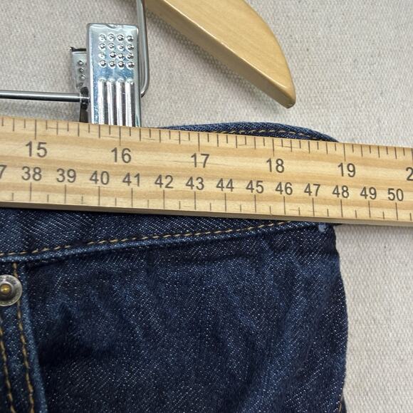 Lands End Traditional Fit Cropped Hipster Flannel Lined Denim Jeans Size 38 x 25 - Picture 5 of 9